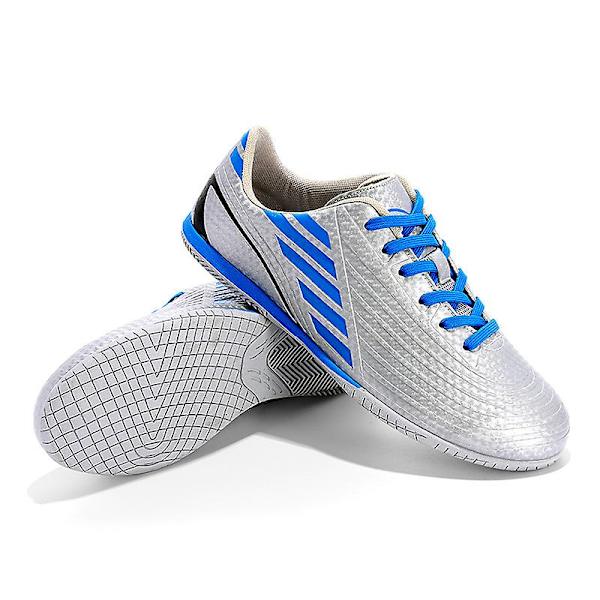Fotbollsskor för män Höga fotbollsskor för vuxna Grästräning Sport Skor Sneakers 3B22036 Silver 37