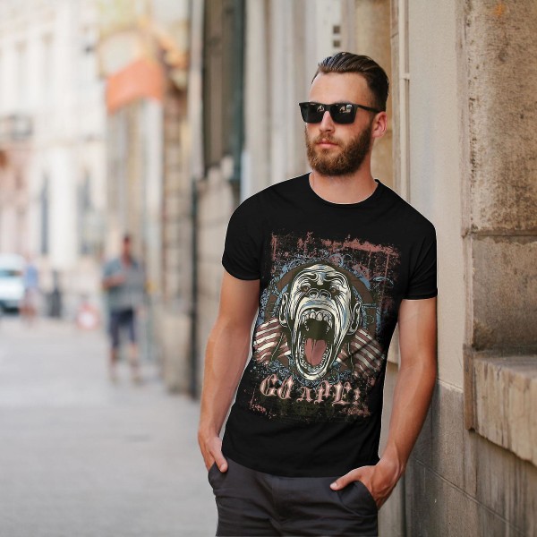 Ape Monkey Cool Men Blackt-shirt XL