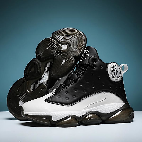 Basketskor för män Mode Halkfria sneakers Sportskor som andas 2J6979 BlackWhite 41