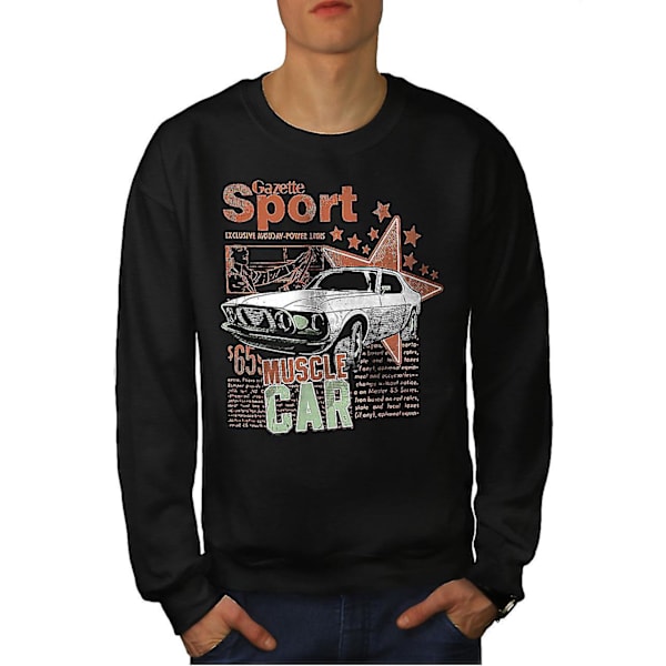 Sport Muscle Men Blacksweatshirt | Wellcoda M