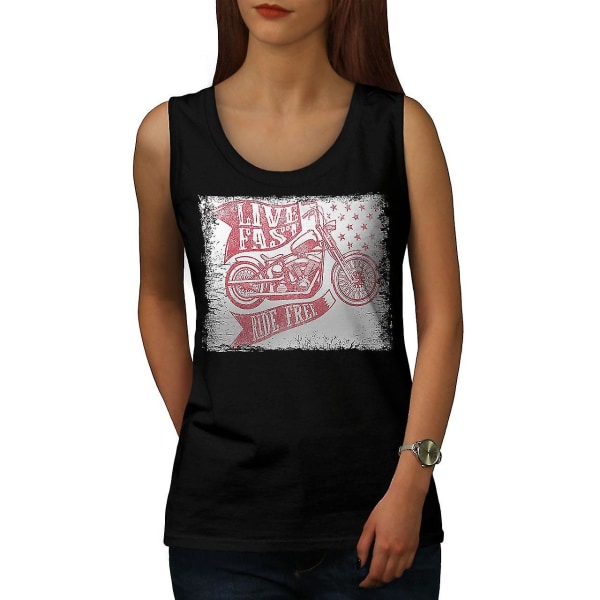 Vintage Live Biker Women Blacktank Top XL