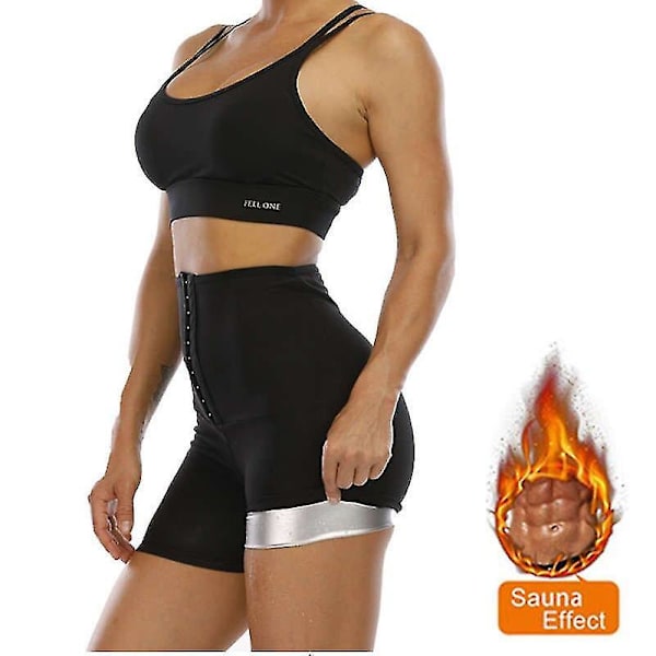 Midjetränare Svett Bastu Byxor Kroppsformare Slimming Byxor Dam Waist trainer Magen Hot Thermo Sweat Leggings Fitness Träning, 3 To Point Byxor Silve S M