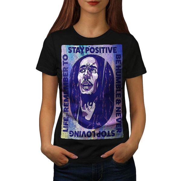 42 Kändis Bob Marley Svart t-shirt för kvinnor S