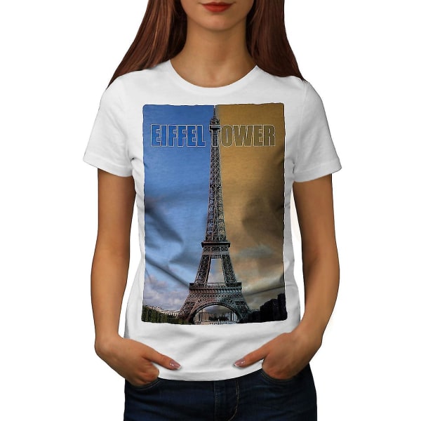 Landmark Tower Day Whitet-shirt för kvinnor L