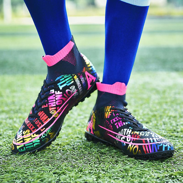 Fotbollsskor för män Spikes Fotbollsskor för ungdomar Stövlar Athletic Sneaker 3C338 Black 43