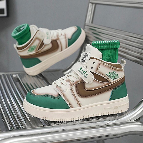 Barn Sneakers Andas Pojkar Flickor Skateboard Skor Löparskor T36 Green 34