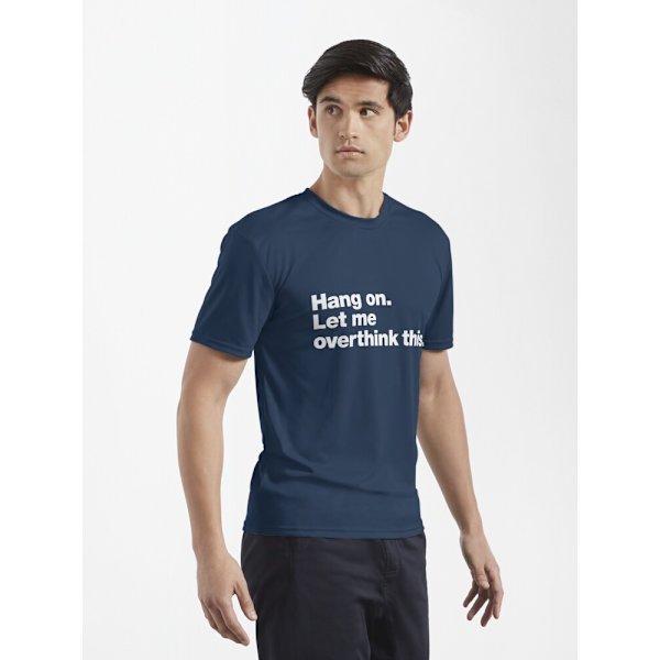 Vänta. Låt mig övertänka detta. Aktiv T-shirt Navy XL_Front