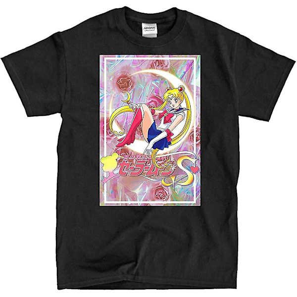 Sailor Moon holografisk svart skjorta 4X-Large