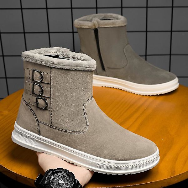 Snöstövlar för män varma ankelstövlar Anti-halk vinter utomhus casual 2Lk6308 Gray 41