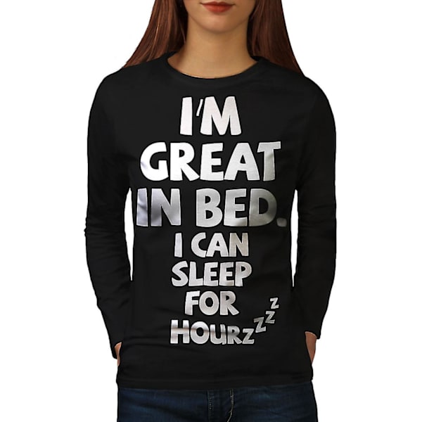 Sömn tupplur Lata skämt Roliga kvinnor svart långärmad T-shirt M
