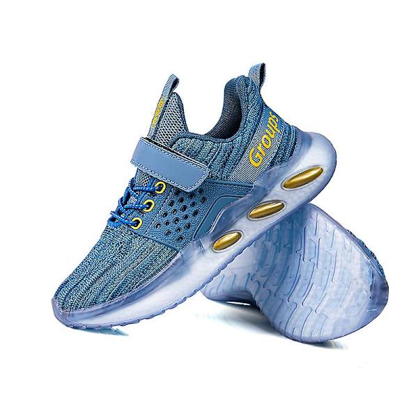 Barn Sneakers Andas löparskor Mode Pojkar Flickor Sportskor 2Ld101 Blue 32