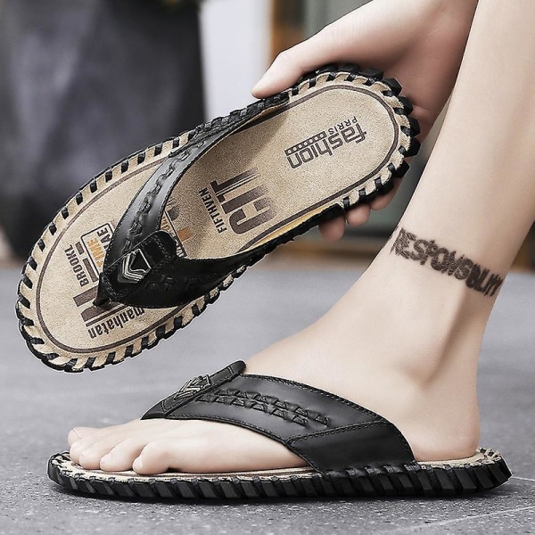 Herrtofflor Halkfria sandaler Mode Strandskor för kvinnor 7285 Black 41