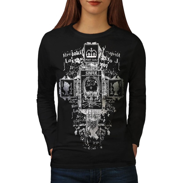 Symboler Goth Vintage Långärmad T-shirt för kvinnor M