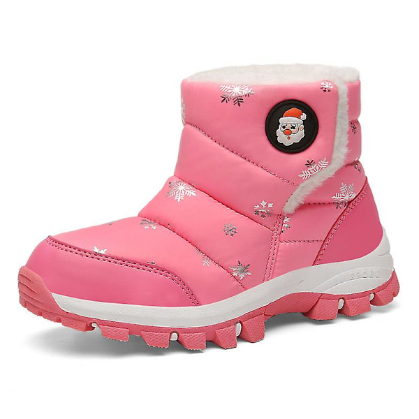 Barn Vintersnöstövlar Varma ankelstövlar Pojkar Flickor Anti-halk vinterskor Dw013 Pink 30