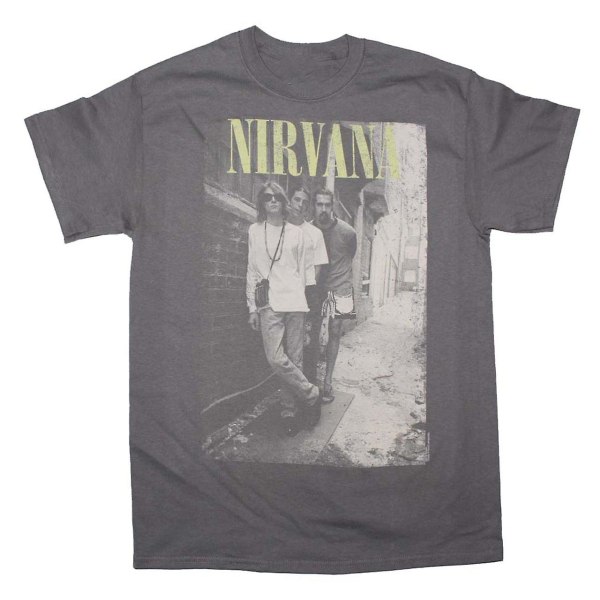 Kurt Cobain Nirvana T-shirt Nirvana Brick Wall Alley Photo T-shirt XXXL