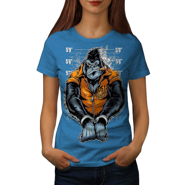 Monkey Ape Prison Women Royal Bluet-shirt S