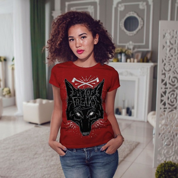 Wolf Freak Women Röd-skjorta S