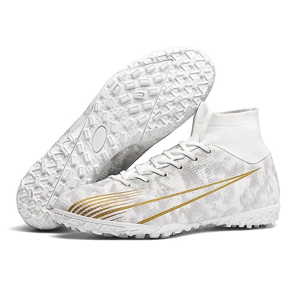 Fotbollsskor för män Halkfria fotbollsskor för herr, Gräs Fotbollssneakers 2L20167-1 White 41