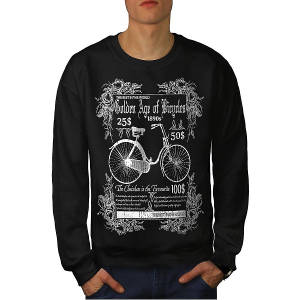 Old School Bike Vintage Men Blacksweatshirt L