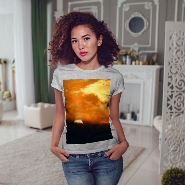Sunset Sun Horizon Nature T-shirt för kvinnor M