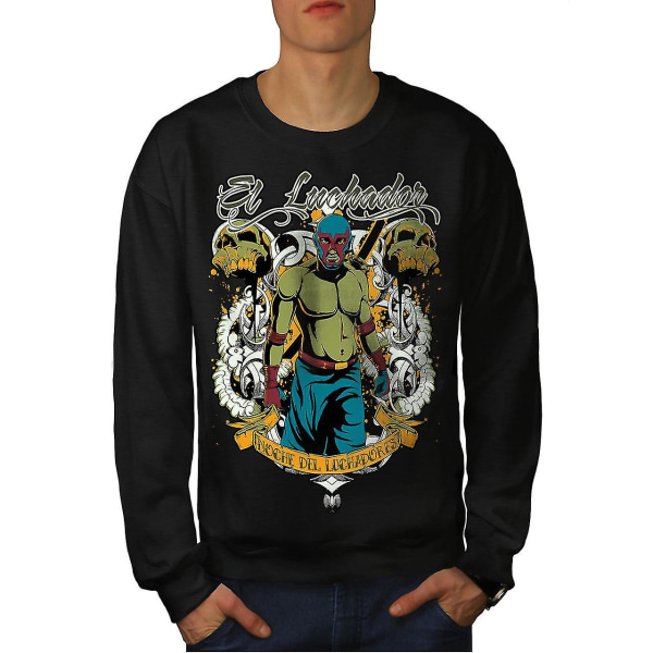 Fighter Zombie Fantasy Men Blacksweatshirt | Wellcoda XL