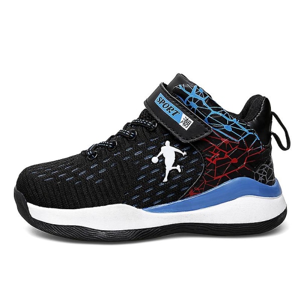 Barn Basketskor Andas Sneakers Pojkar Flickor Sportskor Yj2803 BlackBlue 32