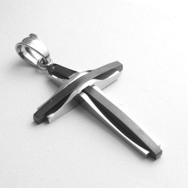 Enkelt halsband rostfritt stål män kors halsband hänge Personliga prydnadssaker Tillbehör