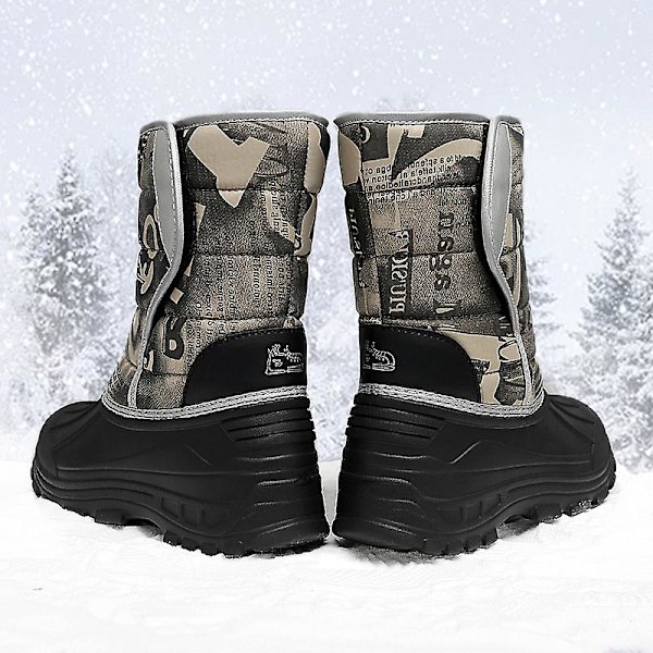 Herr Dam Vinterstövlar Snow Boot Plysch Varma Skor Vattentät Boot 2113S Brown 41