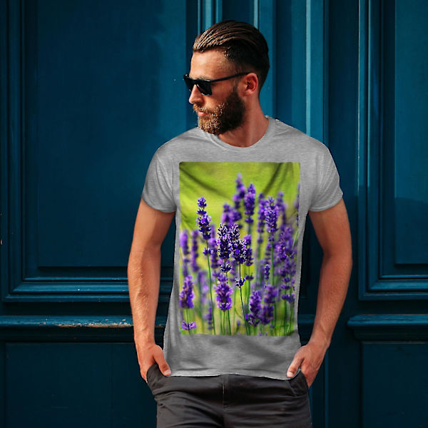 Levander Flower Men Gråskjorta L
