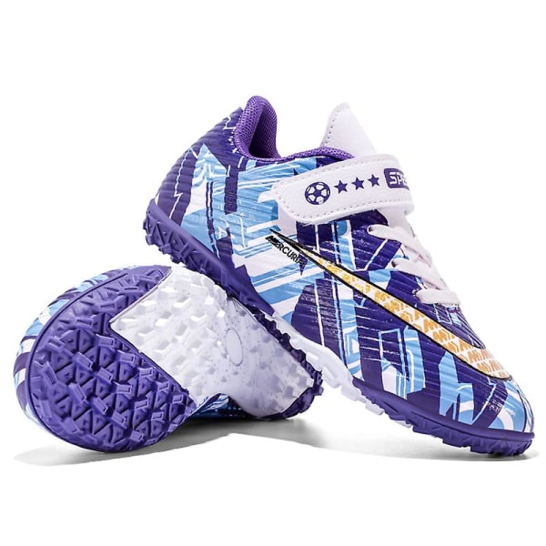 Fotbollsskor Barn Fotbollsskor Vuxen Fotbollsskor Grästräning Sport Skor Sneakers 3B2302 Purple 32