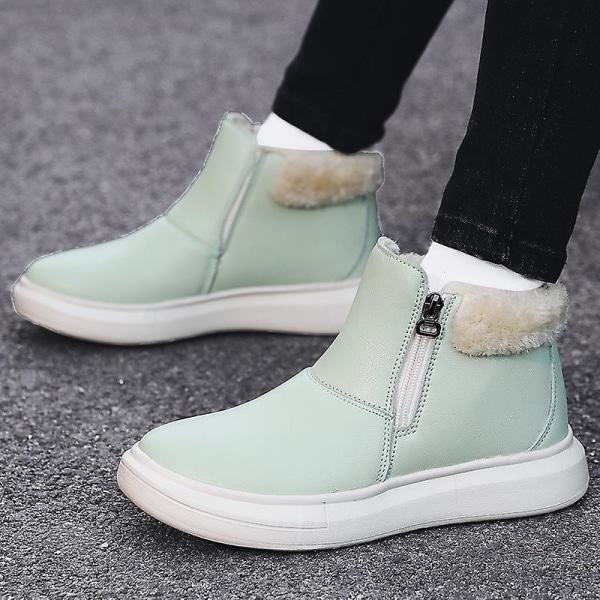 Dam Vinterstövlar Snow Boot Plysch Varma Skor Vattentät Boot 9225 Green 37