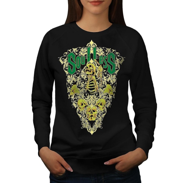 Soulless Zombie Skull Women Blacksweatshirt | Wellcoda XXL