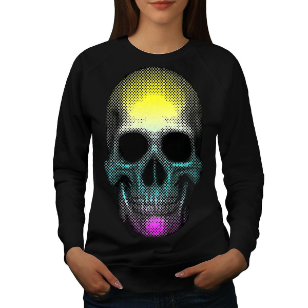 Färgglad Pixel Art Blacksweatshirt för kvinnor S