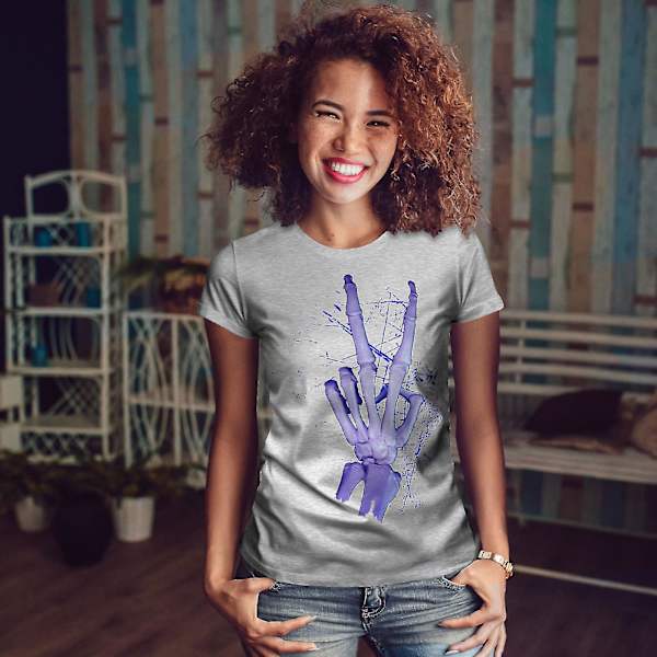 Skeleton Peace Cool T-shirt för kvinnor M