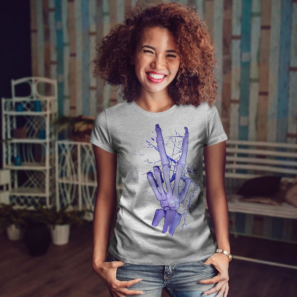 Skeleton Peace Cool T-shirt för kvinnor S