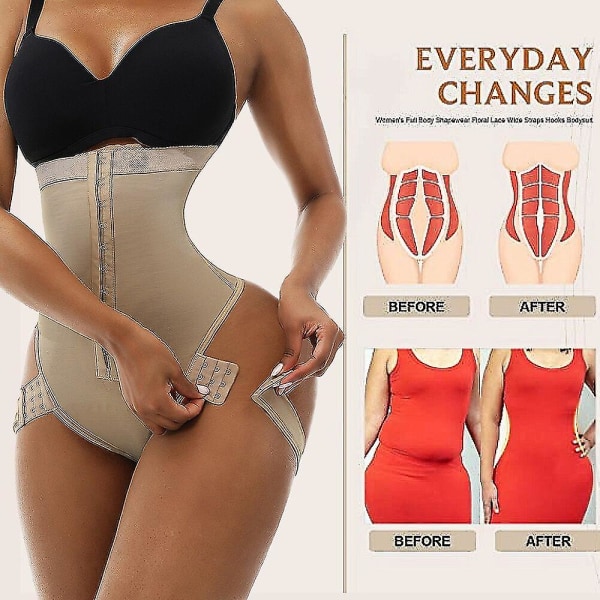 Exceptionell Shapewear för kvinnor 2-i-1 Höftlyftande byxor med hög midja för kvinnor Casual Shaper Underkläder Dammanschett Tummy Trainer, svart M