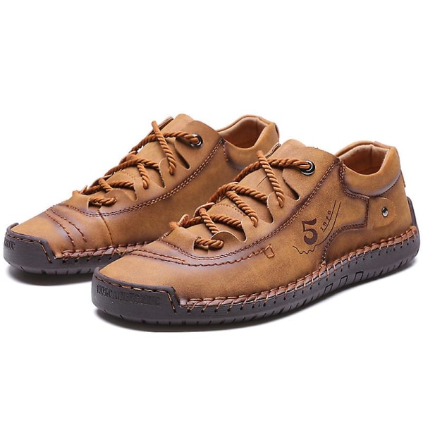 Herrskor Mode Läderskor Handsydda Casual Shoes 9931 Brown 42