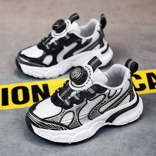 Sneakers som andas löparskor Mode Pojkar Flickor Sportskor 3Ab2303 BlackWhite 36