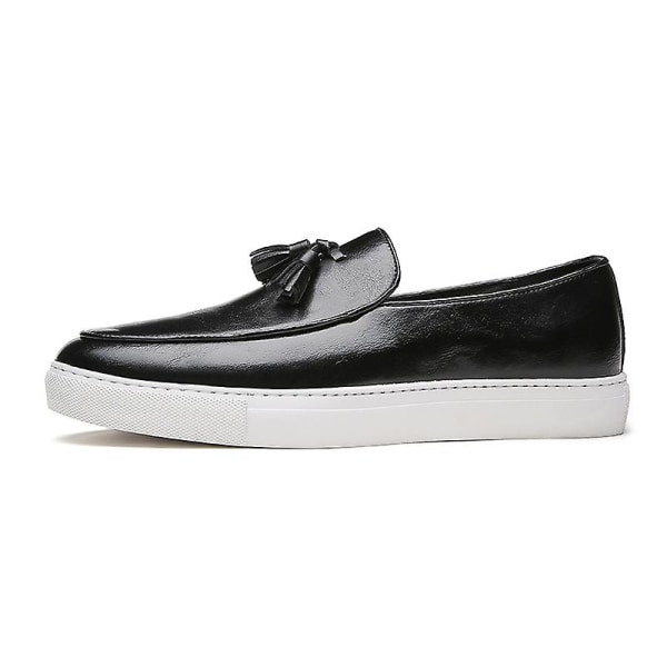 Herr Casual Läderskor Platta skor Fr1800-1 Black 40