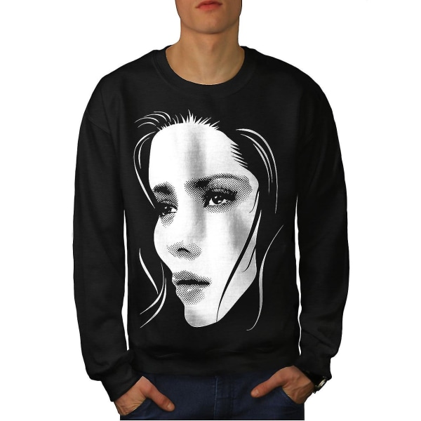 Girl Face Stilfulla män Blacksweatshirt L