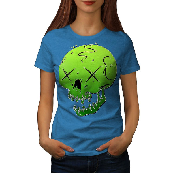 Green Dead Goth Kvinnor Royal Bluet-shirt S