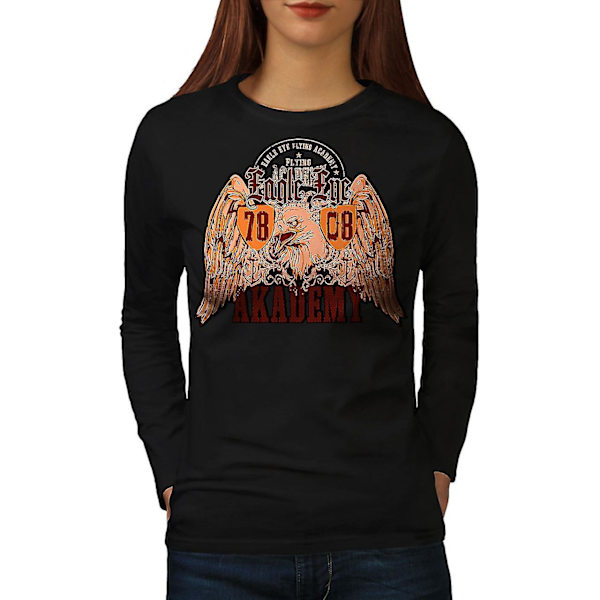Eagle Eye Academy kvinnor svart långärmad T-shirt | Wellcoda M