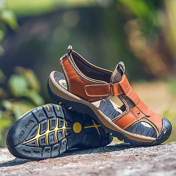 Sandaler för män Beach Flip Flops Bekväma halkfria Casual Tofflor 9887 RedBrown 41