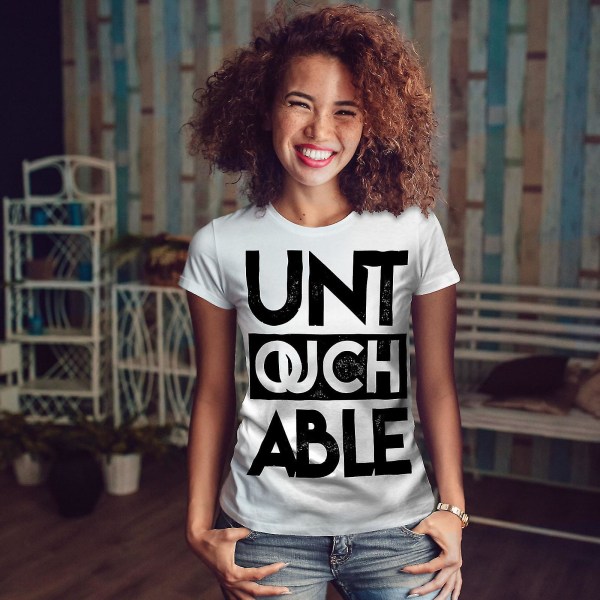 Untouchable Text Slogan Whitet-shirt för kvinnor M