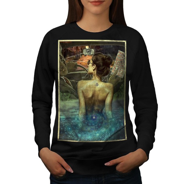 Nyhet Design Mode Kvinnor Blacksweatshirt | Wellcoda M