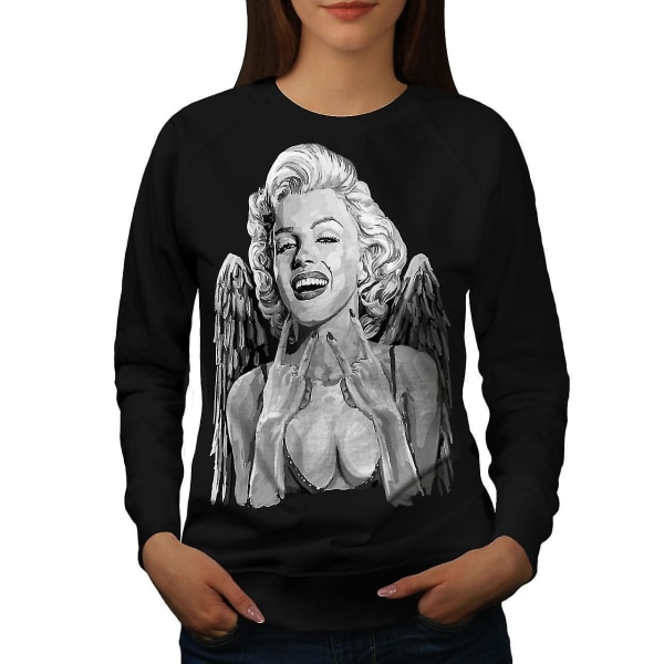 Angel Woman Star Women Blacksweatshirt XL