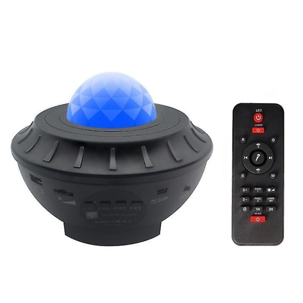 LED Galaxy Starry Projector Night Light Star Projektionslampa Bluetooth USB（Svart）