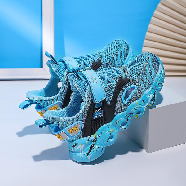 Pojkar Flickor Sneakers Andas löparskor Mode Sportskor 3C907 Blue 33