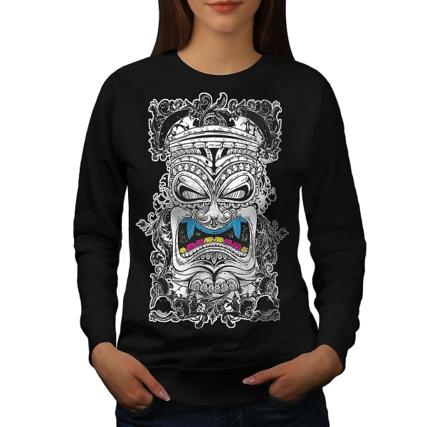 Totem Spirit Evil Fashion Women Blacksweatshirt | Wellcoda M
