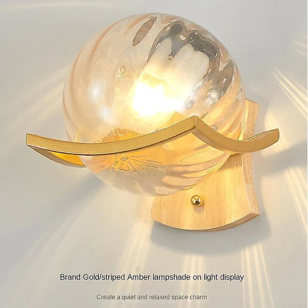 LED Vägglampa Sovrum Sänggång Sminkbord Lampskärm (B Guld)